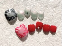 ブリオン 六本松店(Bullion)/すりガラスローズフットネイル