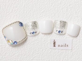 アイネイルズ 恵比寿店(I nails)/シンプルビジューFOOT10480円