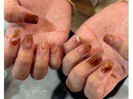 ～ブラウン秋ネイル～