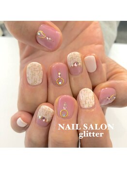 ネイルサロン グリッター(NAIL SALON glitter)/ツイードネイル