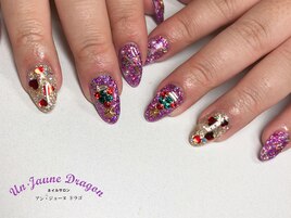 【自爪ネイル】キラキラ冬ネイル