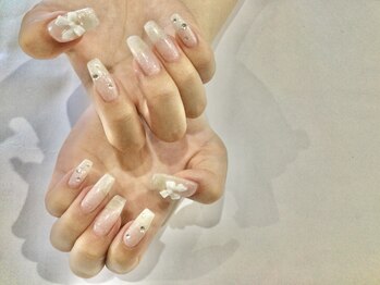 フリースタイル(Free Style)/☆韓国風キラキラリボンネイル☆