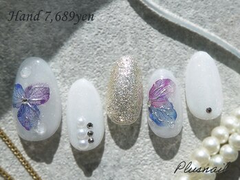 プラスネイル 北千住東口店(PLUS NAIL)/(3414)梅雨☆あじさいネイル