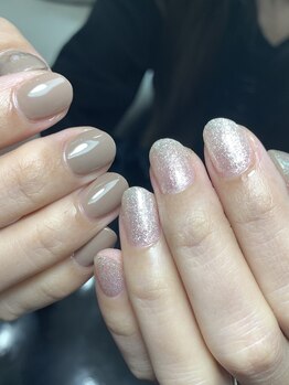 レディグリッター(Lady glitter)/ベージュ×シルバー