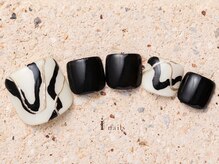 アイネイルズ 町田店(I nails)/モノトーンうねうねフット8480円