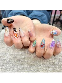 バレンタインネイル