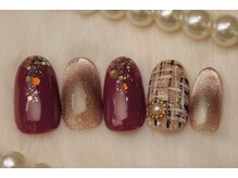 パスリー ネイルアンドケア(Parsley Nail&Care)/ツイードと多色マグネットネイル