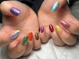 【オーダー】ラメカラフルネイル