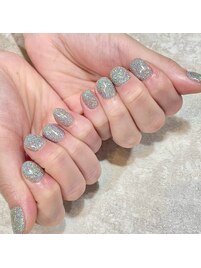 ショート/フラッシュネイル/ラメ