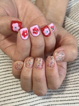 お花アート×カラフルスプレー