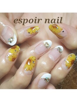 ネイルアンドアイラッシュサロン エスポアール(nail&eyelash salon espoir)/ひまわり&フレンチ 90分コース