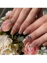 チャイ 大阪上本町店(chai)/オレンジチークネイル