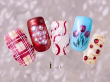 アイネイルズ 町田店(I nails)/チェックお花Y2Kネイル11500円