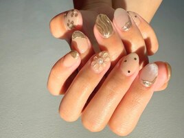 ミラーフラワーネイル