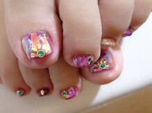 アミュリー ネイル アトリエ(Amury nail atelier)/フット♪オーロラヴィンテージ★