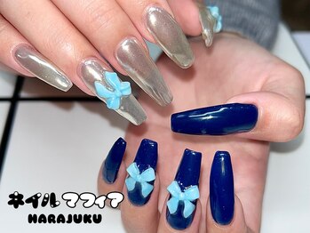 ネイルマフィア 原宿(NAIL MAFIA)/ワンホン/リボン/ミラー/原宿