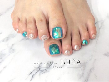 ネイルアトリエルカ(nail atelier LUCA)/W-194 うるうるブルー氷ネイル