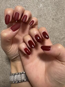 ボルドー赤×マット☆