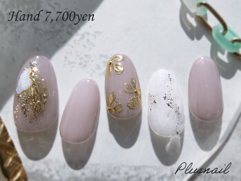 プラスネイル 池袋西口店(PLUS NAIL)/(3384)ニュアンスミラーフラワー