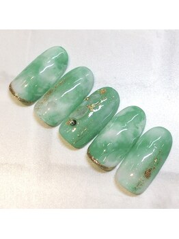 ライト ネイルズ ニシノミヤ(light nails NISHINOMIYA)/もやもやグリーン♪
