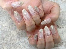 ネイルアイラッシュサロン ジョアアンジェ 難波店(joie ange)/ニュアンス　大理石ネイル
