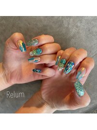 キラキラオーロラネイル☆