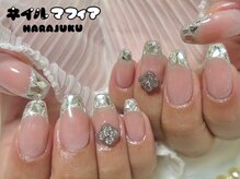 ネイルマフィア 原宿(NAIL MAFIA)/ガラスフレンチ/きらきら