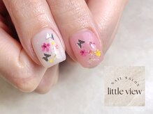 リトルビュー(little view)/・押し花×蝶々ネイル ¥14980