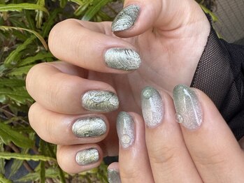 フォルクネイル(:volk nail)/グリーン×しるばー