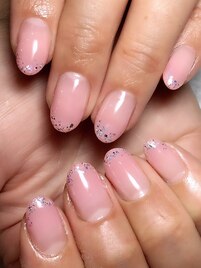 ピンクグラデ×シルバーラメ