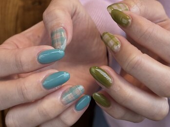 コダサンマルハチ(koda 308)/チェックネイル　シンプル持込