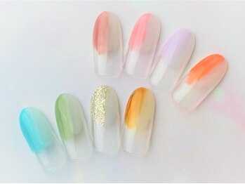 ネイルサロン ティーエヌ 甲府店/先端塗りかけネイル