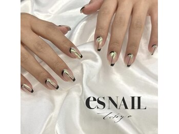 エスネイル 新宿西口店(es NAIL)/オーロラ×ブラック