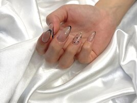 スキニーフレンチ×ドット柄