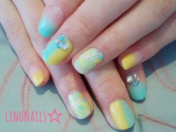 リノネイルズ(linonails)/☆フラワーアートネイル☆