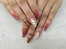 【ほり】秋の定番☆べっ甲ネイル
