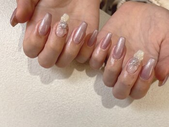 オーク 戸塚(OAK)/定額6000円　pinkラメ×花