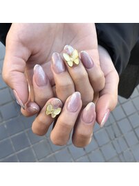 マグネット蝶々ネイル