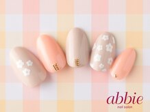 ネイルサロン アビー 宮益坂店(abbie)/ベージュフラワー◇￥12496