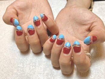 ルア(lua.)/バイカラーネイル*free design
