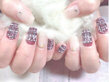 ハッピービューティー(Happy Beauty)/長さだしツイードネイル