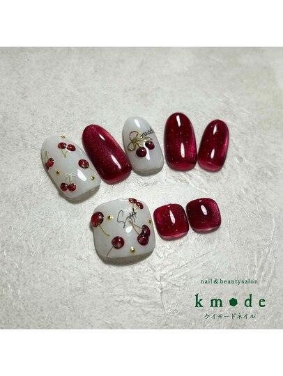オーダーNo.17】さくらんぼネイル୨୧韓国 ワンホン フレンチガーリー  
