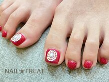 ネイルトリート 茨木駅前店(NAIL TREAT)/フットジェル！でかっストーン♪