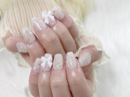 ホワイトリボンネイル