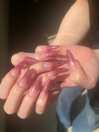 ロングネイル×ラメ