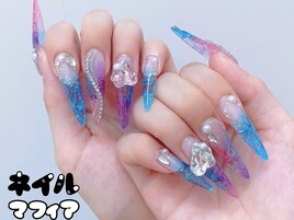 涼しげクラックネイル