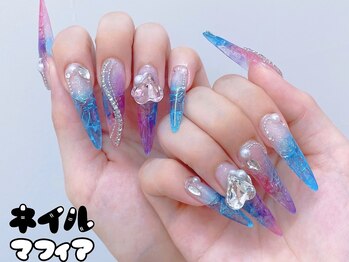 涼しげクラックネイル