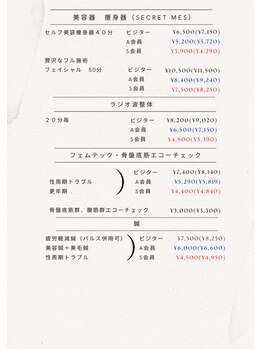 ひなた(salon)/2回目以降料金表(2)