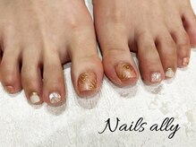 ネイルズアリー 立川店(Nails ally)/ミラー×ブロンズ×ジュエリー