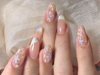 ニューネイル 池袋(NEW NAIL)/透明感たっぷり*繊細お花アート